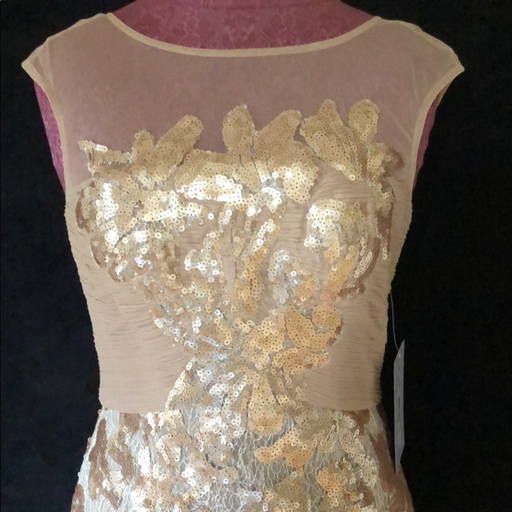 J S Collection Nude sequined Cocktail Dress - Picture 3 of 4